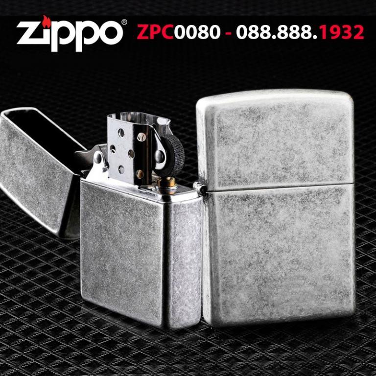 Bật Lửa Zippo Đồng Thau Mạ Bạc Giả Cổ - SKU 121FB – Zippo Antique Silver Plate