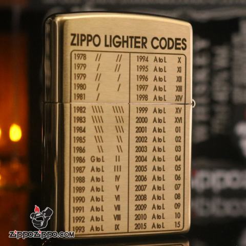 Bật Lửa Zippo 204 Khắc Zippo Lighter Codes
