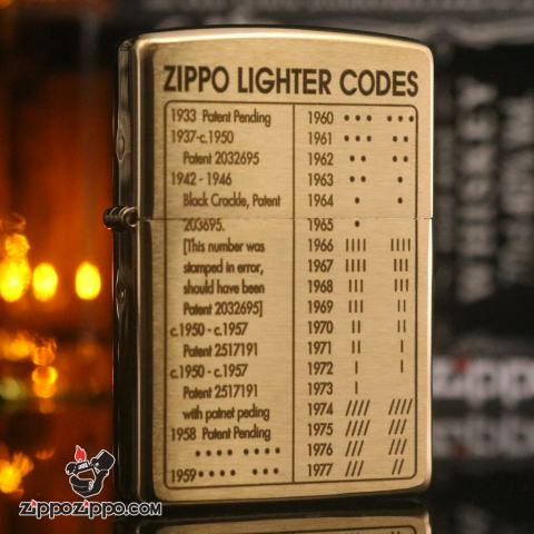 Bật Lửa Zippo 204 Khắc Zippo Lighter Codes